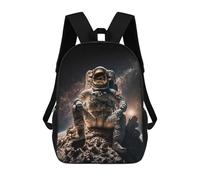 sinyumoney Astronaut on The Moon-1 Kids School Backpack 3D Printed Fashion School Bag Casual School Bag for Boys Elementary And Middle School Students 17inch
