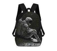 sinyumoney Astronaut on The Moon -2 Backpack School Bag Secondary Causal Travel High School Bags for Campus Outdoor Travel Sports 17inch