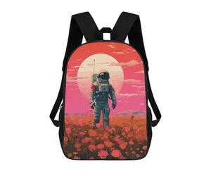 sinyumoney Astronaut Painting Flower Backpack School Bag Large Water Resistant Laptop Backpack for School/Work/Travel 17inch