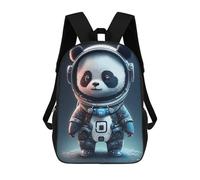 sinyumoney Astronaut Panda Bear 3D Printed Children's School Backpack for Kids High Capacity Travel Rucksacks Book Bags Kids School Bag Back Pack 17inch
