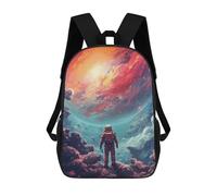 sinyumoney Astronaut Planet Backpack 3D Print Kids Bag Elementary Students Daypack Lightweight School Bag for Children Girls Boys Nursery Lunch Pack 17inch