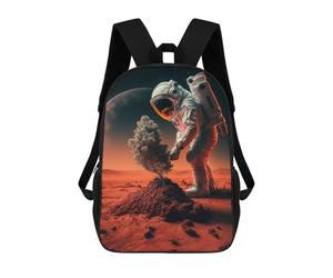 sinyumoney Astronaut Planting Tree on Mars Kids Children School Backpack 17 Inch Bookbags Casual Travel Rucksack Boys Girls Large Capacity Daypack 17inch