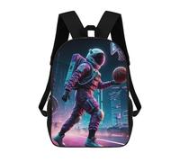 sinyumoney Astronaut Playing Basket School Backpack Lightweight Airport College Students Back Pack- Perfect for Travel, Work And Daily Use 17inch