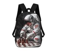 sinyumoney Astronaut Playing Chess Backpack School Bag Secondary Causal Travel High School Bags for Campus Outdoor Travel Sports 17inch