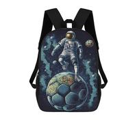sinyumoney Astronaut Playing Football Ronaldo Backpack, Children's Backpack, Student School Bag, Book Bag, 3D Printed School Bag For Boys And Girls, 17inch