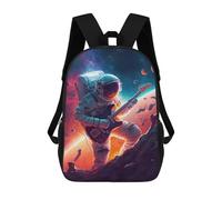 sinyumoney Astronaut Playing Guitar in Space -1 School Backpack Large Lightweight Casual Backpack for Girls Boys Teenage 17inch