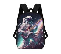 sinyumoney Astronaut Playing Guitar in Space -4 Kids Children School Backpack 17 Inch Bookbags Casual Travel Rucksack Boys Girls Large Capacity Daypack 17inch
