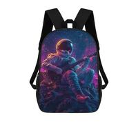 sinyumoney Astronaut Playing Guitar in Space-5 17inch School Bag 3D Printed Children's School Backpack Casual Fashion Travel Backpacks for Kids School Students