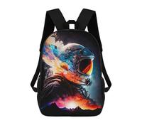 sinyumoney Astronaut Portrait 01 Kids School Backpack School Bag 3D Printed School Bag for Boys Elementary And Middle School Students 17inch