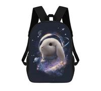 sinyumoney Astronaut Rabbit in Space Rucksack Lightweight Airport College Students Back Pack for Girls Boys Teenage 17inch