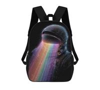 sinyumoney Astronaut Rainbow Backpack Kids School Bag Boys Cartoon 3D Print Students Schoolbag Laptop Daypack for Boys Girls 17inch