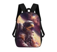 sinyumoney Astronaut Reflection Backpacks Kids School Backpack School Bag 3D Printed Fashion School Bags for Boys Elementary And Middle School Students 17inch