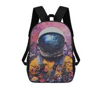 sinyumoney Astronaut Retro 3D Printed 17inch Kids School Backpack School Bag Fashion Rucksacks for Boys Elementary And Middle School Students