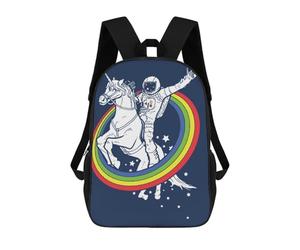 sinyumoney Astronaut Riding Unicorn Rainbow Backpack School Bag Large Water Resistant Laptop Backpack for Teenage Girls Boys Women Men 17inch