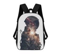sinyumoney Astronaut Silhouette Rucksacks 3D Printed Children 17inch Backpacks Fashion Casual Daypack Travel Bags Outdoor Casual Daypack for Boy And Girl