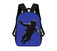 sinyumoney Astronaut Silhouette - Space Explorer on Blue Backpack School Rucksack Casual Daypacks School Work Travel Bag for Men/Women 17inch