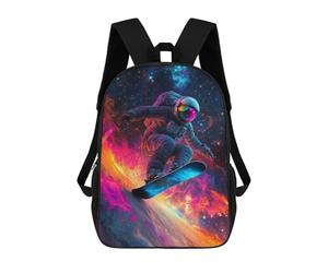 sinyumoney Astronaut Snowboarding in Space School Bags Water Resistant Travel Backpack Computer Bag for Campus Outdoor Travel Sports 17inch