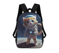 sinyumoney Astronaut Space Cat Backpack School Bag Rucksack for Girls Boys Backpacks Large Capacity Kids Back Pack Lightweight School Bags for Children Students 17inch