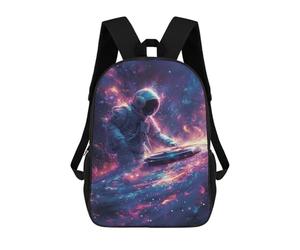 sinyumoney Astronaut Space Dj School Backpack Water Resistant Travel Backpack Computer Bag for Girls Boys Teenage 17inch