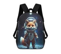 sinyumoney Astronaut Space Fox School Backpack for Girls Backpack Water Repellent Casual Daypack Lightweight Rucksack Boy Girl School Backpack 17inch