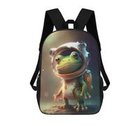 sinyumoney Astronaut Space Frog Children's Backpack, 3D Printed School Backpack, Backpack for Boys Girls, Adjustable School Bag for Primary School 17inch