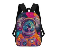 sinyumoney Astronaut Space Koala Rucksacks 3D Printed Children Backpacks Fashion Casual Daypack Cute Travel Bags Outdoor Casual Daypack for Boy And Girl 17inch