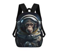 sinyumoney Astronaut Space Monkey Kids Backpack,School Backpack Kids School Bag 3D Printed Cartoon Large Capacity Backpack for Kids Boys And Girls 17inch