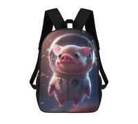 sinyumoney Astronaut Space Pig Backpack Kids School Bag Boys Cartoon 3D Print Students Schoolbag Laptop Daypack for Boys Girls 17inch