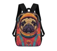 sinyumoney Astronaut Space Pug Animal School Bags High Secondary School Bags Casual Backpack for Camping Outdoor Adventures And Daily Travel 17inch