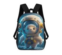 sinyumoney Astronaut Space Sheep Children's Backpack, 17 Inch 3D Printed School Backpack, Backpack Cartoon Adjustable School Bag for Primary School