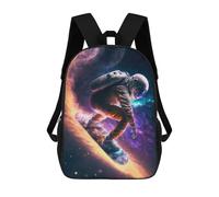 sinyumoney Astronaut Space Snowboard School Bag Bookbag 3D Printed Children's Backpacks for Kids Boy Girl Book Bags Kids School Bag Travel Rucksacks 17inch