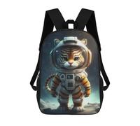 sinyumoney Astronaut Space Tiger Children's 17 Inch School Backpack 3D Printed Cool Knapsack for Kids Travel Rucksacks Book Bags Kids School Bag