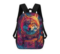 sinyumoney Astronaut Space Wolf Backpack School Water Resistant Travel Backpack Computer Bag for School/Work/Travel 17inch