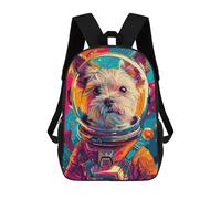 sinyumoney Astronaut Terrier Space Daypack Casual Backpacks School Bag For Girls Boys High College Teenagers Rucksack Men Women Travel Laptop Rucksack College Bookbag 17inch