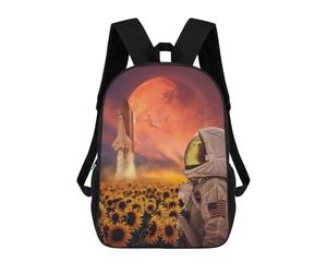 sinyumoney Astronaut Watching Rocket Launch 3D Printed Kids School Bag Rucksacks Children's School Fashion Casual Back Pack High Capacity Travel Book Bags Backpack for Kids 17inch