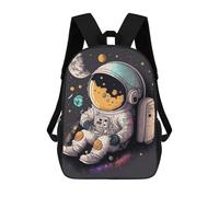 sinyumoney Astronaut with Cheese Helmet Children's Backpack, 3D Printed School Backpack, Backpack for Boys Girls, Adjustable School Bag for Primary School 17inch
