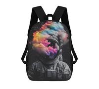 sinyumoney Astronaut With Colorful Nebula School Bag Bookbag 3D Printed Children's Backpacks for Kids Boy Girl Book Bags Kids School Bag Travel Rucksacks 17inch