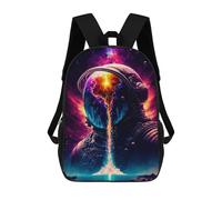sinyumoney Astronaut with Earth Helmet Backpack 3D Print Kids Bag Elementary Students Daypack Lightweight School Bag for Children Girls Boys Nursery Lunch Pack 17inch
