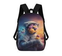sinyumoney Astronaut with Ice Cream in Space-1 Backpack School Bag High Secondary School Bags Casual Backpack - Perfect for Travel, Work And Daily Use 17inch