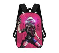 sinyumoney Astronaut with Pixelated Helmet Children's Backpack, Schoolbag Large Capacity Students Bookbag Rucksack Knapsack for Boys Girls Adults Teen 17inch