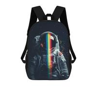 sinyumoney Astronaut with Rainbow Helmet Backpack School Lightweight Airport College Students Back Pack for School/Work/Travel 17inch