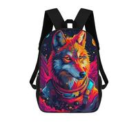 sinyumoney Astronaut Wolf Space 3D Printed 17inch School Bag Children's School Backpack Travel Backpacks Casual Fashion Bag for Kids School Students