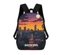 sinyumoney Asuncion, Paraguay Cityscape at Night Backpack School Rucksack Casual Daypacks School Work Travel Bag for Men/Women 17inch