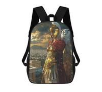 sinyumoney Athena, Goddess of Wisdom And War - Guardian of Ancient Power Children's School Backpack 3D Printed for Kids Travel Rucksacks Book Bags for Boys Elementary School Students 17inch