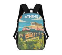 sinyumoney Athens Acropolis View School Backpack Business Laptop Rucksack Bag Unisex Casual Daypack for Boys/Girls/Teenagers 17inch