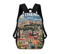sinyumoney Athens Backpacks Kids School Backpack School Bag 3D Printed School Bag for Boys Elementary And Middle School Students 17inch