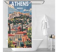 sinyumoney Athens Bath Shower Curtains Mildew Quick Drying Proof Resistant Modern Fabric Bathroom Decor Set for Home Bathroom Toile Hotel Decor 35.43x70.87Inch（90x180cm）