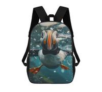 sinyumoney Atlantic Puffin Backpacks Kids School Backpack School Bag 3D Printed School Bag for Boys Elementary And Middle School Students 17inch