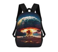 sinyumoney Atomic Explosion Kids' Book Bag 3D Printing School Bag Boys And Girls Cool Knapsack Casual Back Bag for School Students 17inch