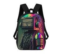 sinyumoney Audio Fusion Headphones & Radio Backpack School Lightweight Schoolbag Dayback Bookbag College for Men, Women & Teenage Boys 17inch